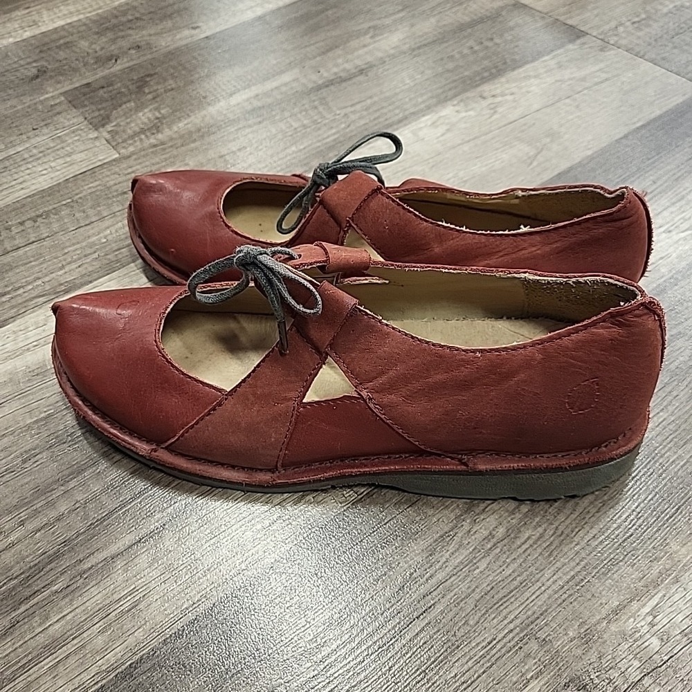 Sergio Tmani Leather Mary Jane Shoes, Red, Size 38